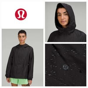 EUC Lululemon Cinch-Waist Half-Zip Running‎ Water-Repellent Jacket Sz. 4 Black
